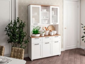 Буфет Катерини (дуб бельмунд/белое дерево) в Евсино - evsino.mebel-nsk.ru | фото