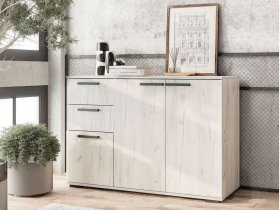 Комод Стандарт-3 NEW (дуб крафт белый) в Евсино - evsino.mebel-nsk.ru | фото