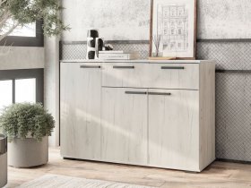 Комод Стандарт-4 NEW (дуб крафт белый) в Евсино - evsino.mebel-nsk.ru | фото