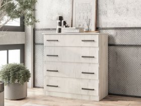Комод Стандарт-6 NEW (дуб крафт белый) в Евсино - evsino.mebel-nsk.ru | фото