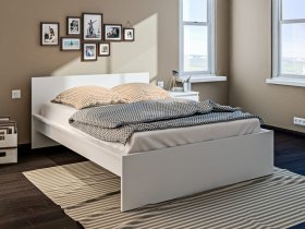 Кровать двуспальная 1,4м Леон СБ-3368 (белый) в Евсино - evsino.mebel-nsk.ru | фото
