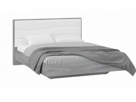 Кровать двуспальная 1,6 м «Миранда» Тип 1 (Дуб Гамильтон/Белый глянец) в Евсино - evsino.mebel-nsk.ru | фото