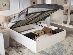 Кровать двуспальная 1,6 м Венеция КРМП-160 с подъемным механизмом в Евсино - evsino.mebel-nsk.ru | фото