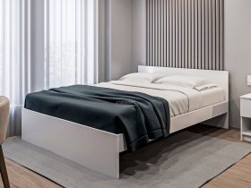 Кровать двуспальная 1,6м Бруклин СБ-3354 (белый) в Евсино - evsino.mebel-nsk.ru | фото