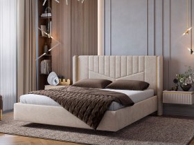 Кровать двуспальная 1,6м Диор (кашемир суфле (велюр)) в Евсино - evsino.mebel-nsk.ru | фото