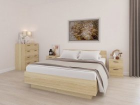 Кровать двуспальная Мебелевс 1,6 м (дуб сонома) в Евсино - evsino.mebel-nsk.ru | фото