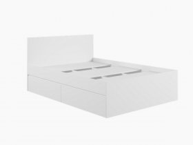 Кровать двуспальная с ящиками 1,4м Мадера-М1400 (белый) в Евсино - evsino.mebel-nsk.ru | фото