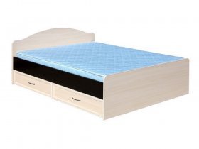 Кровать  двуспальная с ящиками 1,6м-1 (круглая спинка) в Евсино - evsino.mebel-nsk.ru | фото
