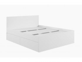 Кровать двуспальная с ящиками 1,6м Мадера-М1600 (белый) в Евсино - evsino.mebel-nsk.ru | фото