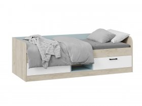 Кровать комбинированная «Оливер» Тип 1 401.003.000 (дуб крафт серый/белый/серо-голубой) в Евсино - evsino.mebel-nsk.ru | фото
