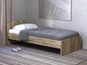 Кровать односпальная 80 с низкой спинкой (дуб крафт серый) в Евсино - evsino.mebel-nsk.ru | фото