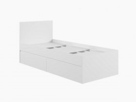 Кровать односпальная с ящиками 0,9м Мадера-М900 (белый) в Евсино - evsino.mebel-nsk.ru | фото