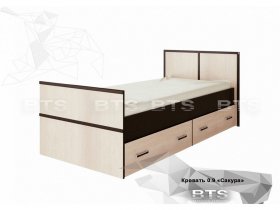 Кровать односпальная с ящиками 0,9м Сакура (BTS) в Евсино - evsino.mebel-nsk.ru | фото
