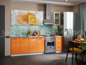 Кухонный гарнитур Апельсин в Евсино - evsino.mebel-nsk.ru | фото