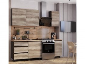 Кухонный гарнитур Энигма 1,6м (венге/дуб каньон) в Евсино - evsino.mebel-nsk.ru | фото