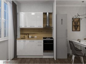Кухонный гарнитур МДФ Выгодно и точка 1,5 м (белый глянец) в Евсино - evsino.mebel-nsk.ru | фото
