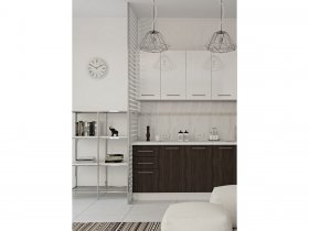 Кухонный гарнитур МДФ Выгодно и точка 1,5 м (белый глянец/ироко) в Евсино - evsino.mebel-nsk.ru | фото