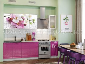 Кухонный гарнитур Орхидея (сиреневый) в Евсино - evsino.mebel-nsk.ru | фото