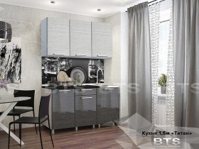 Кухонный гарнитур Титан 1,5 м в Евсино - evsino.mebel-nsk.ru | фото