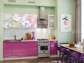 Кухонный гарнитур Вишневый цвет в Евсино - evsino.mebel-nsk.ru | фото
