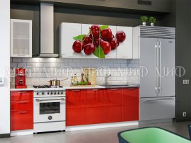 Кухонный гарнитур Вишня в Евсино - evsino.mebel-nsk.ru | фото