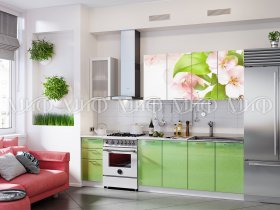 Кухонный гарнитур Яблоневый цвет в Евсино - evsino.mebel-nsk.ru | фото