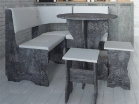 Кухонный уголок Лотос  (цемент темный к/з White) в Евсино - evsino.mebel-nsk.ru | фото