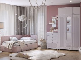 Модульная детская Милана (белое дерево/сакура) в Евсино - evsino.mebel-nsk.ru | фото