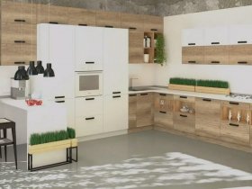 Модульная кухня Фиджи 2,3м (крафт) в Евсино - evsino.mebel-nsk.ru | фото