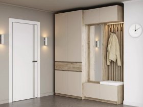 Модульная прихожая Бостон (дуб крафт серый/кашемир) в Евсино - evsino.mebel-nsk.ru | фото
