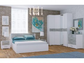 Модульная спальня Бьянка (белый/бетон) в Евсино - evsino.mebel-nsk.ru | фото