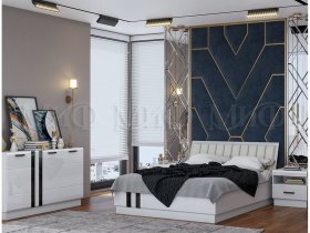 Модульная спальня Магнолия  (белый глянец) в Евсино - evsino.mebel-nsk.ru | фото