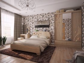 Модульная спальня Виктория-1 (дуб сонома) в Евсино - evsino.mebel-nsk.ru | фото