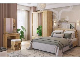 Модульная спальня Виктория-1 (дуб крафт золотой) в Евсино - evsino.mebel-nsk.ru | фото