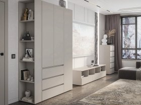 Модульная стенка Люмо (кашемир) в Евсино - evsino.mebel-nsk.ru | фото