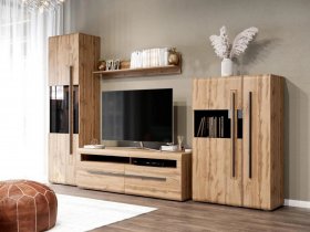 Модульная стенка Ницца (дуб вотан) в Евсино - evsino.mebel-nsk.ru | фото