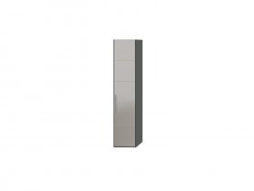 Шкаф для белья с 1 с зеркалом дверью Наоми (левый) (джут/фон серый) СМ-208.07.02R в Евсино - evsino.mebel-nsk.ru | фото