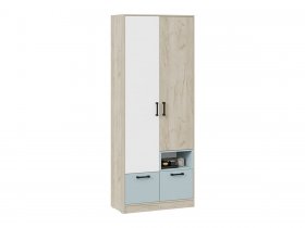 Шкаф для одежды «Оливер» 401.001.000 (дуб крафт серый/белый/серо-голубой) в Евсино - evsino.mebel-nsk.ru | фото
