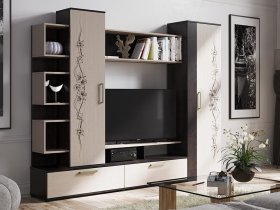 Стенка «Дакота» (венге/дуб молочный) в Евсино - evsino.mebel-nsk.ru | фото