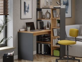 Стол письменный тип 16 (дуб крафт золотой/графит серый) в Евсино - evsino.mebel-nsk.ru | фото