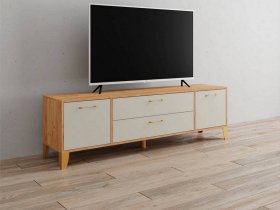 Тумба под ТВ Парус-13 (дуб крафт золотой/кашемир) в Евсино - evsino.mebel-nsk.ru | фото